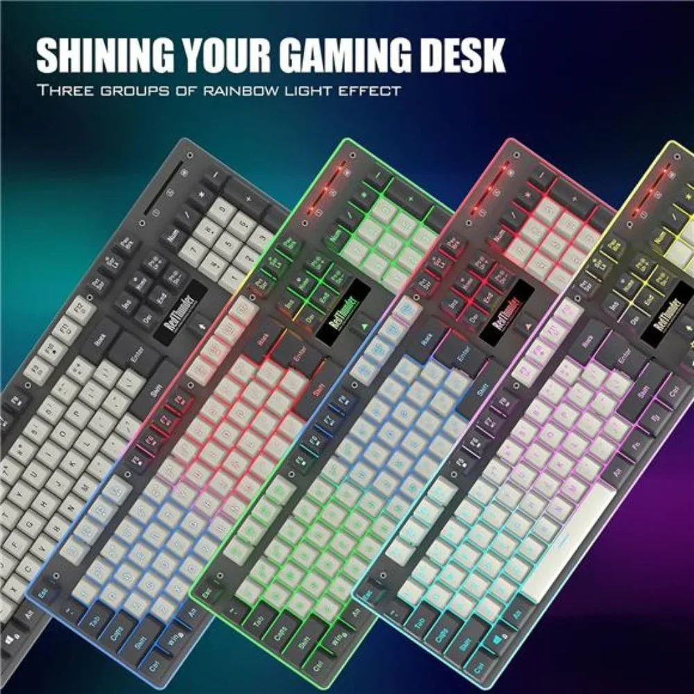 K10 Wireless Gaming Keyboard and Mouse Combo, LED Backlit Rechargeable 3800mAh